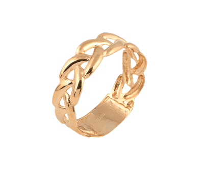 Anillo Oro 18K Trenzada Brillo 6,5mm