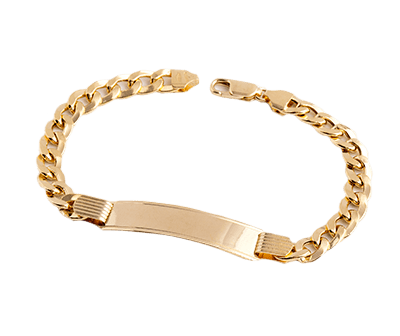 Esclava Hombre Oro 18K Barbada Hueca 21cm