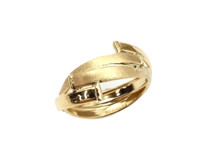 Anillo Oro 18K Entrelazada mate y brillo