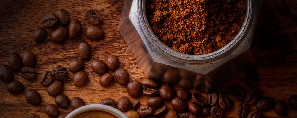 café molido para hacer café